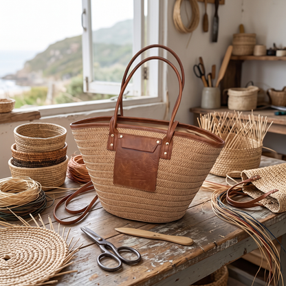 The Sorrento — Woven Basket Tote