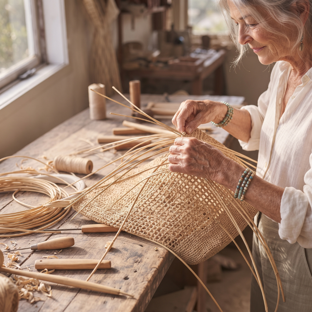 The Avalon — Open-Weave Shoulder Tote