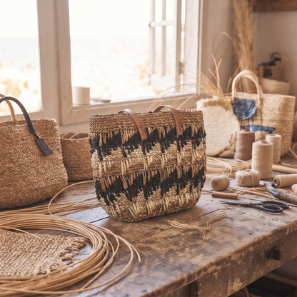 The Byron — Textured Woven Tote