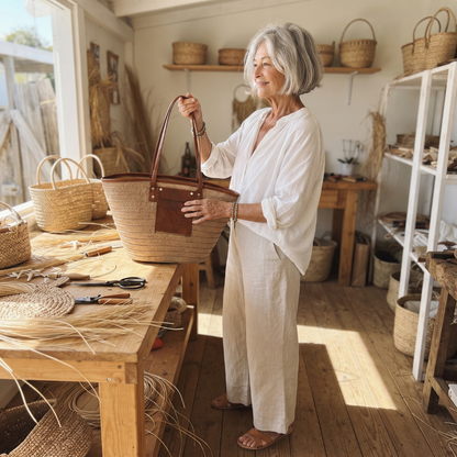 The Sorrento — Woven Basket Tote