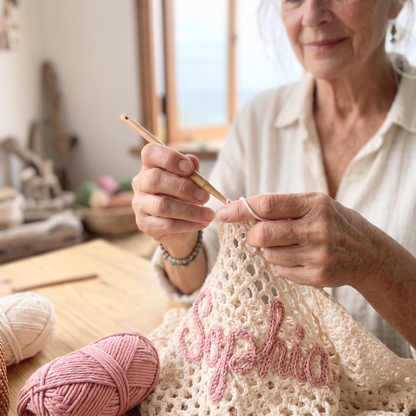 Hand Made Personalised Crochet Tote Bag