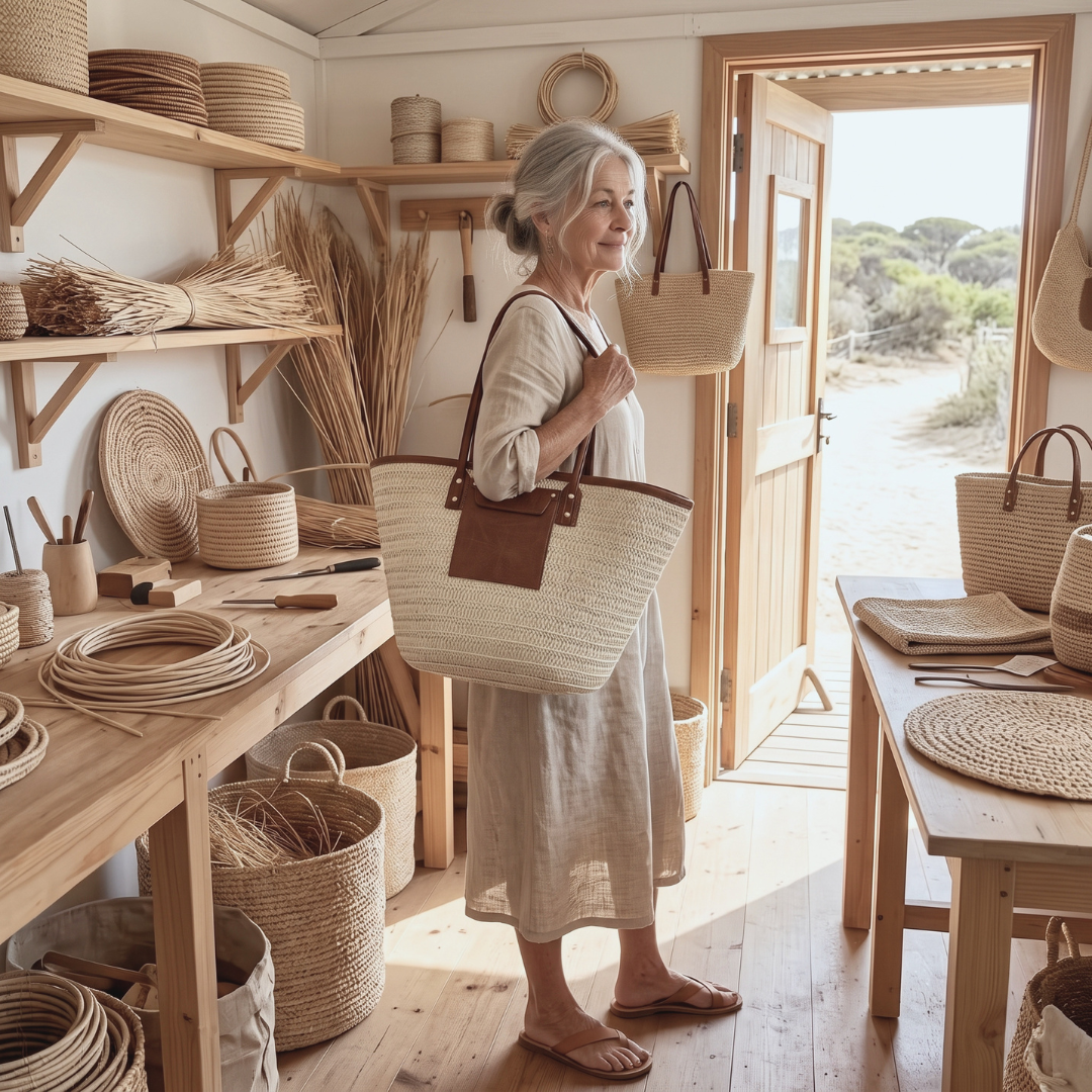 The Sorrento — Woven Basket Tote