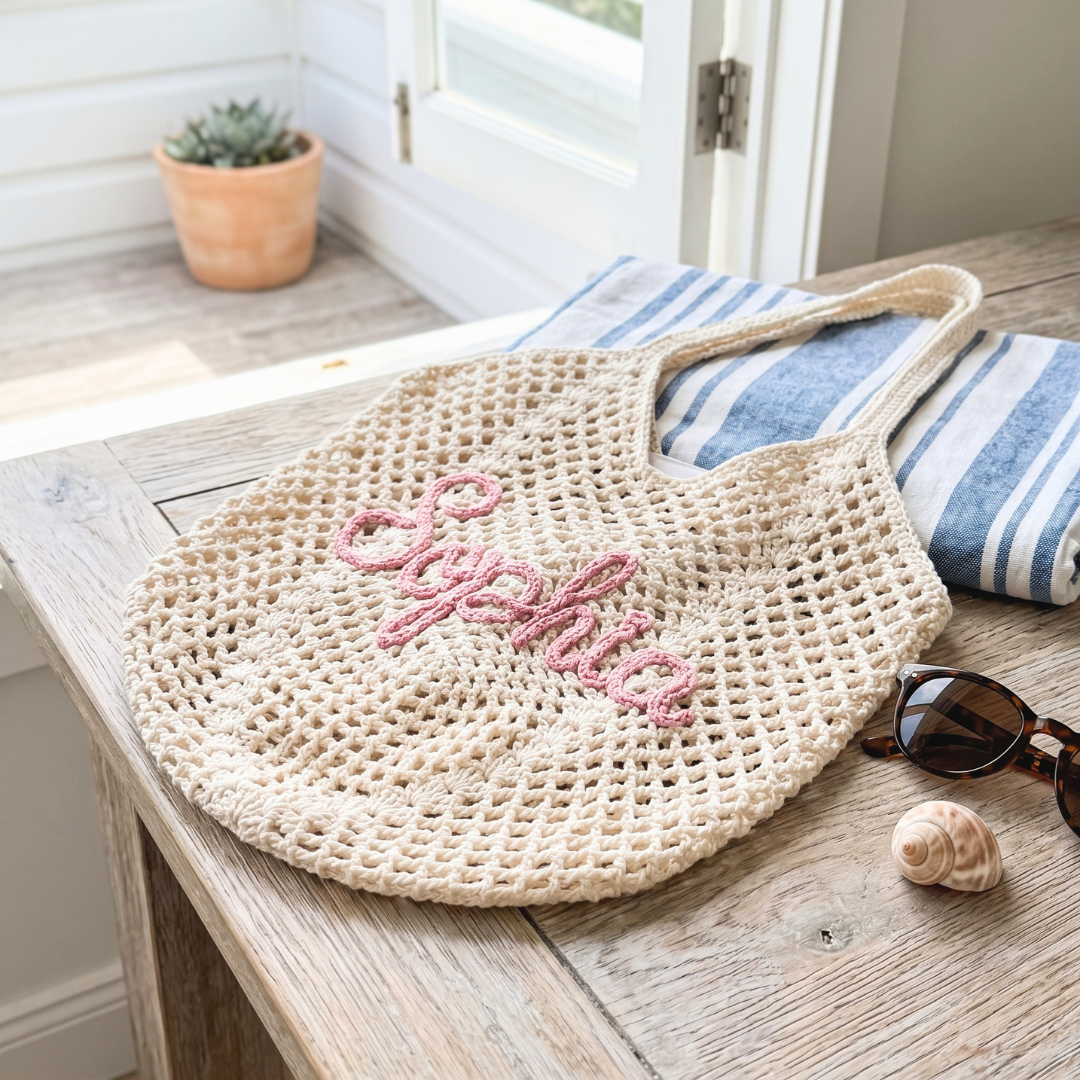 Hand Made Personalised Crochet Tote Bag