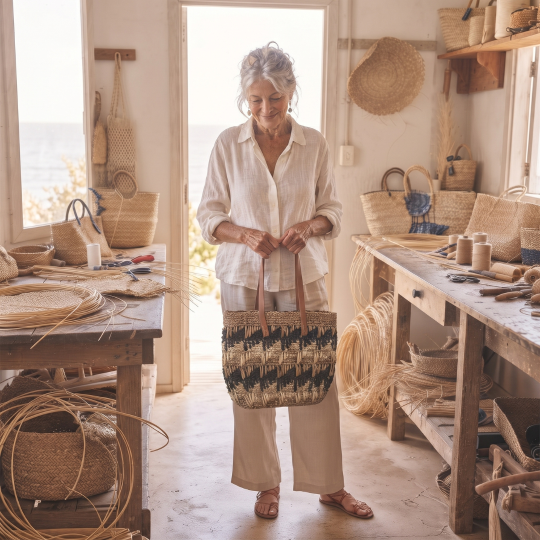 The Byron — Textured Woven Tote