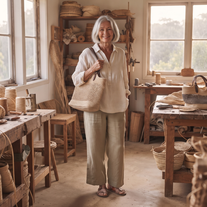 The Avalon — Open-Weave Shoulder Tote