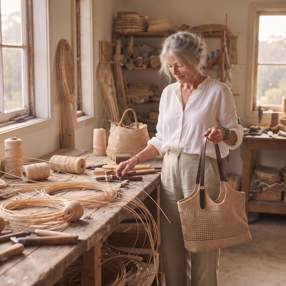 The Avalon — Open-Weave Shoulder Tote