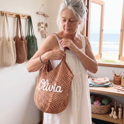 Hand Made Personalised Crochet Tote Bag