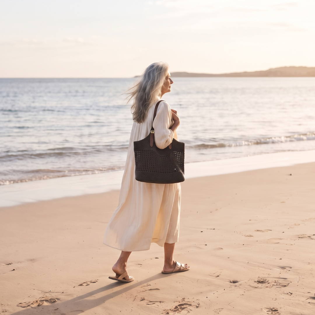 The Avalon — Open-Weave Shoulder Tote