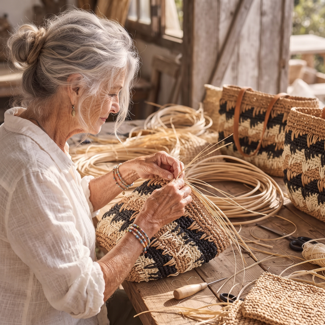 The Byron — Textured Woven Tote