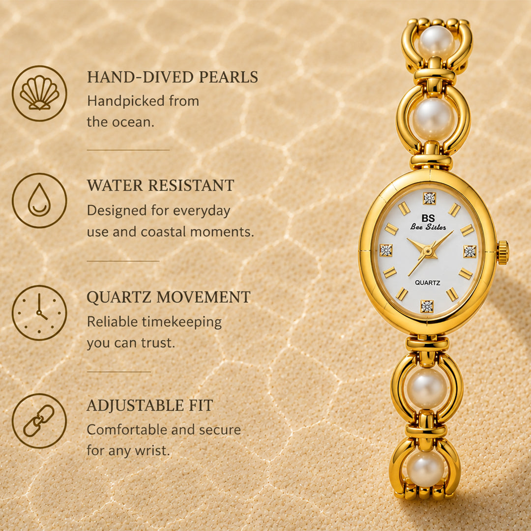 Hina Pearl Watch Gold
