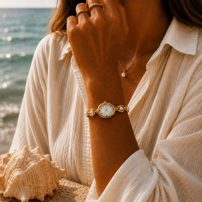 Hina Pearl Watch Gold