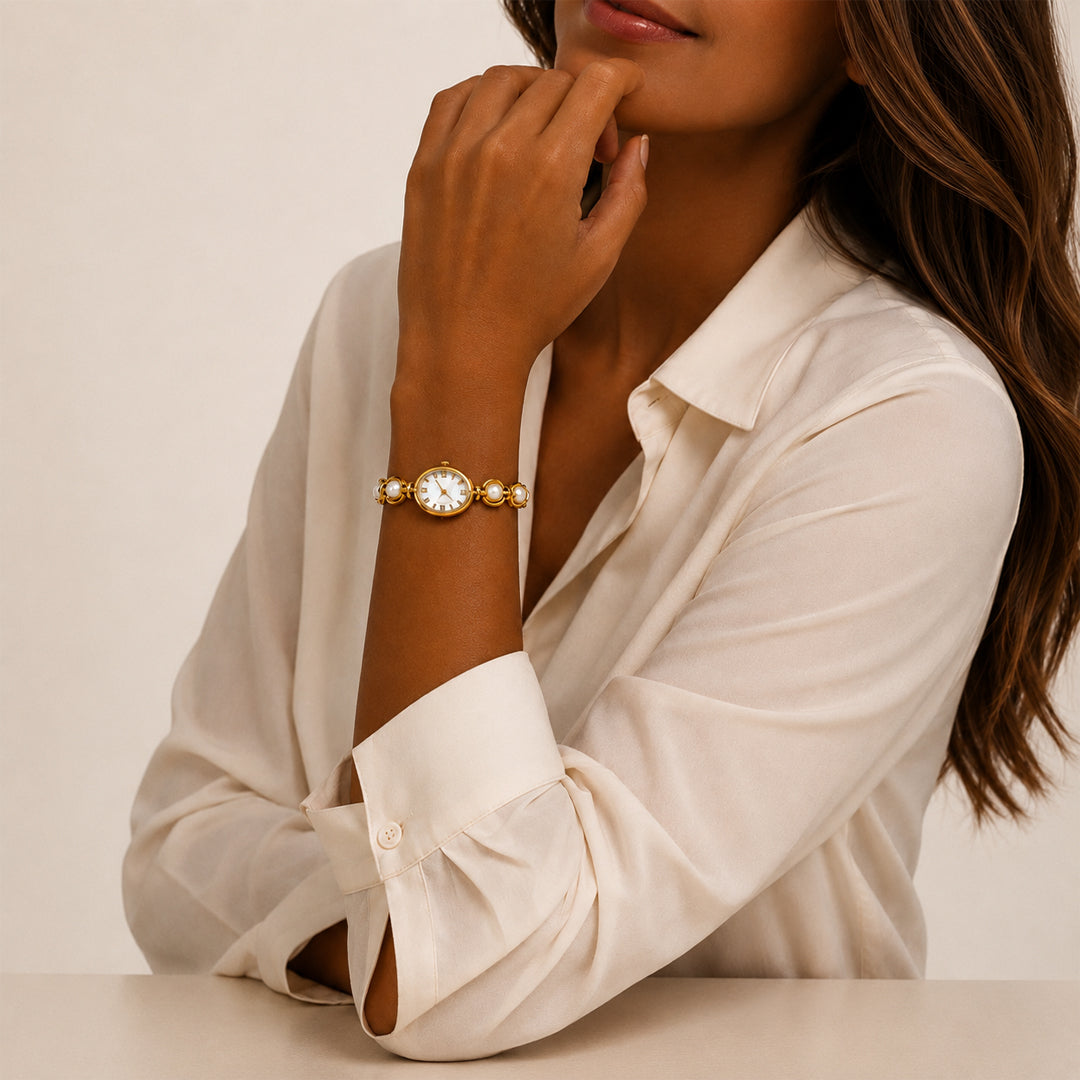 Hina Pearl Watch Gold