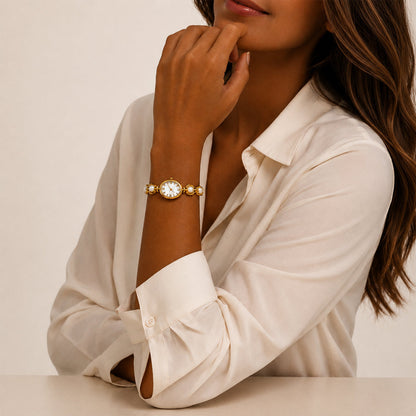 Hina Pearl Watch Gold